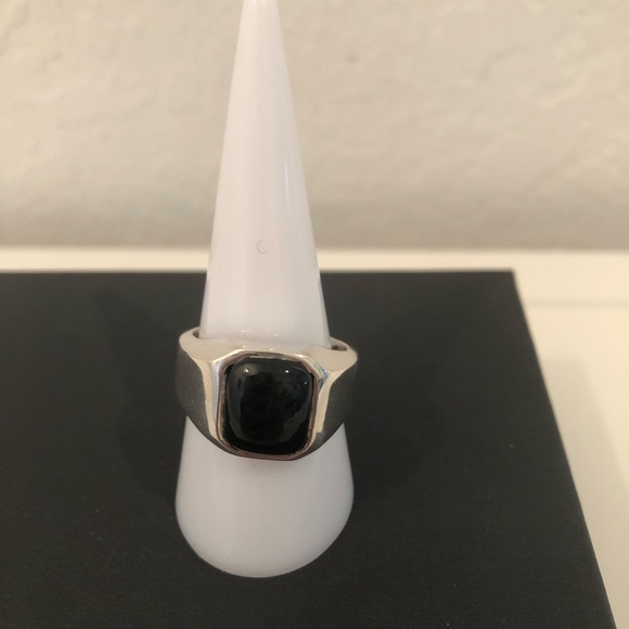 NEW MEN’S RING MADE IN INDIA STERLING SILVER ONYX RING WITH TAG SIZE 9 - Picture 1 of 1